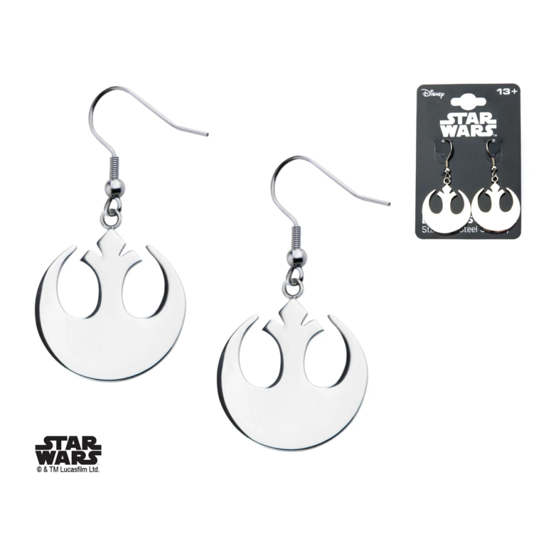STAR WARS - Women's Stainless Steel Rebel Symbol Hook Dangle Earrings STAR WARS - Women's Stainless Steel Rebel Symbol Hook Dangle Earrings