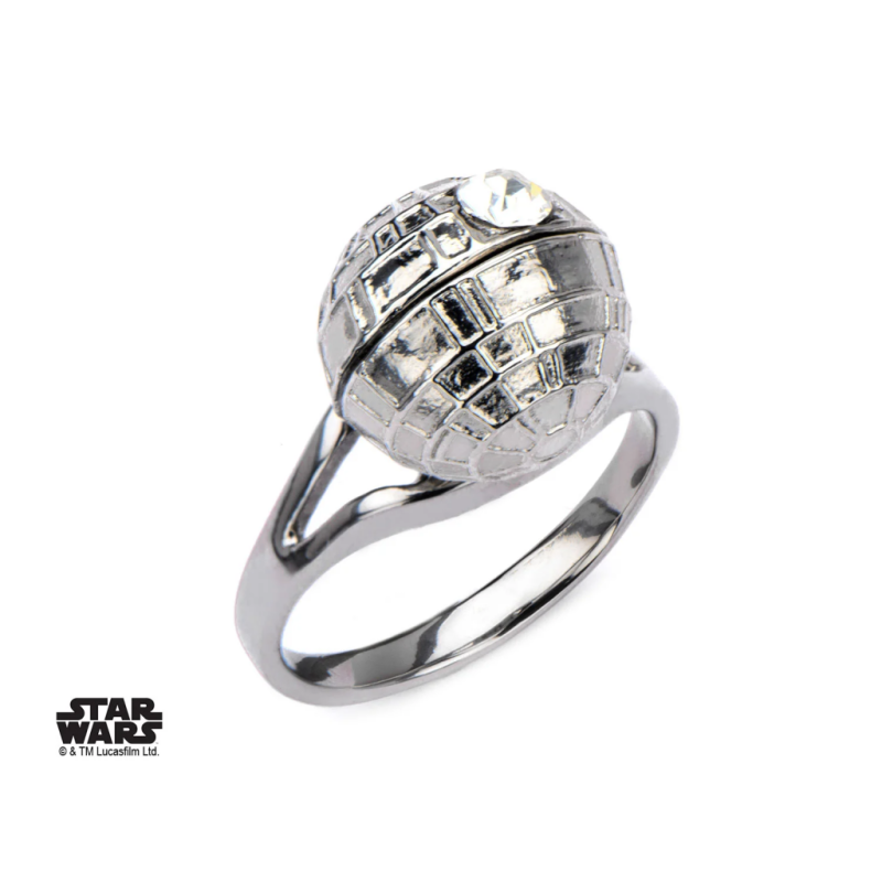 STAR WARS - Women's Stainless Steel 3D Death Star Ring - Size 7 STAR WARS - Women's Stainless Steel 3D Death Star Ring - Size 7