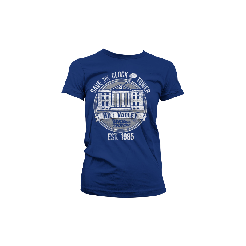 BACK TO THE FUTURE - T-Shirt Save the Clock Tower - Navy GIRL (XXL) BACK TO THE FUTURE - T-Shirt Save the Clock Tower - Navy GIRL (XXL)