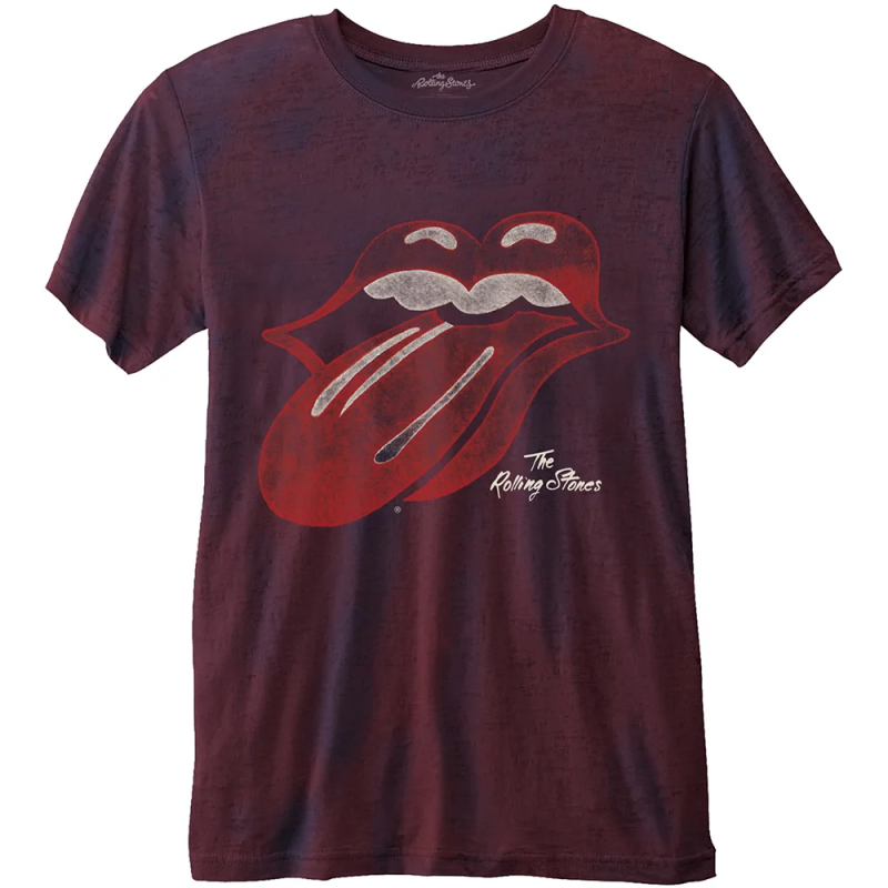 ROLLING STONES - T-Shirt BurnOut - Vintage Tongue Logo (M) ROLLING STONES - T-Shirt BurnOut - Vintage Tongue Logo (M)
