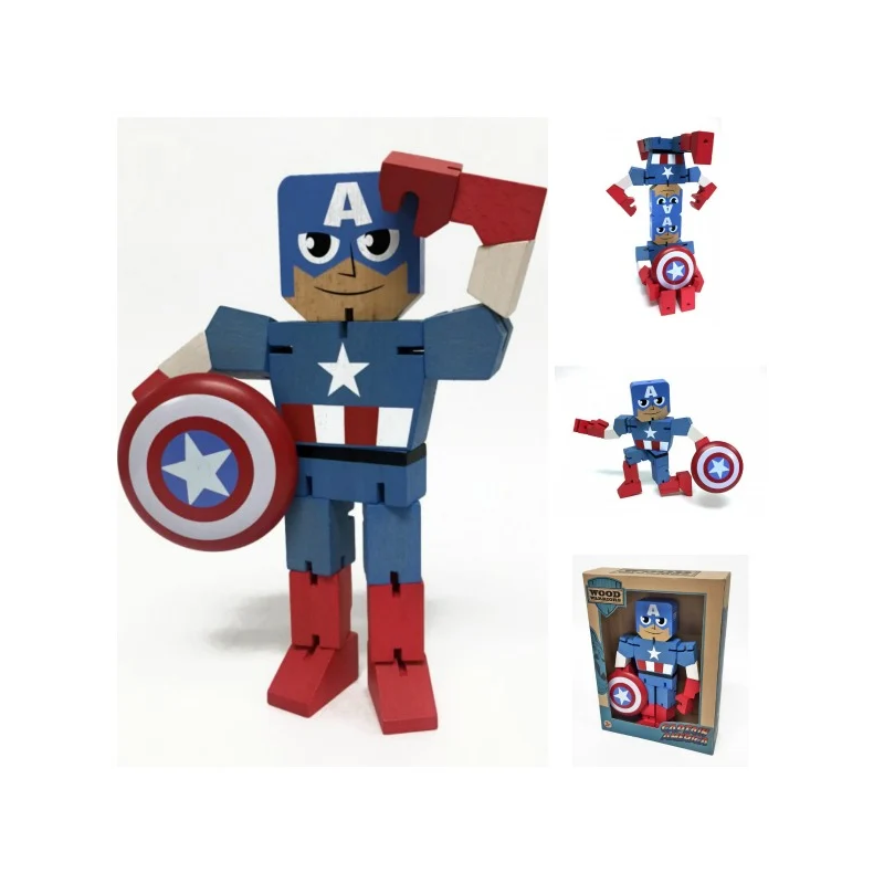 MARVEL - Wooden Figure - Captain America - 20Cm MARVEL - Wooden Figure - Captain America - 20Cm
