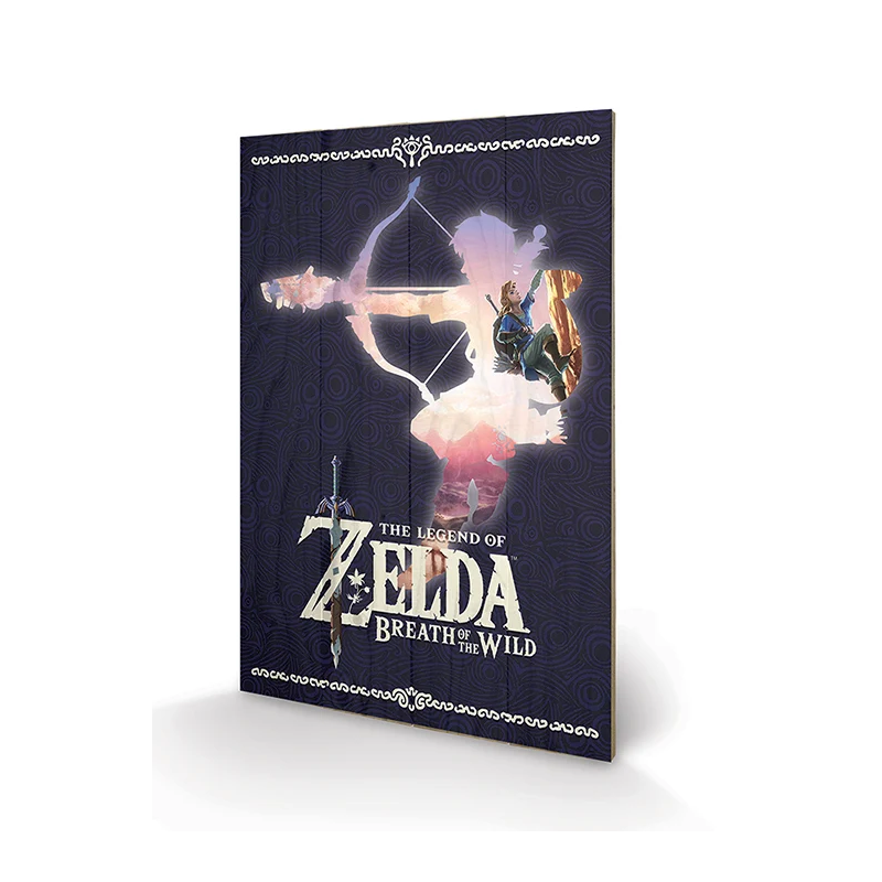 ZELDA BREATH OF THE WILD - Silhouette - Impression sur bois 40x59cm ZELDA BREATH OF THE WILD - Silhouette - Impression sur bois 40x59cm