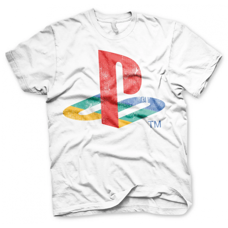 PLAYSTATION - T-Shirt Distressed Logo - WHITE (12A) PLAYSTATION - T-Shirt Distressed Logo - WHITE (12A)