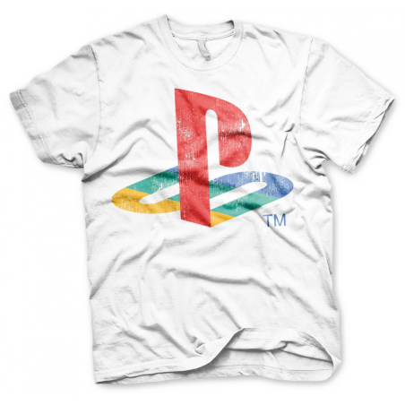 PLAYSTATION - T-Shirt Distressed Logo - WHITE (12A)