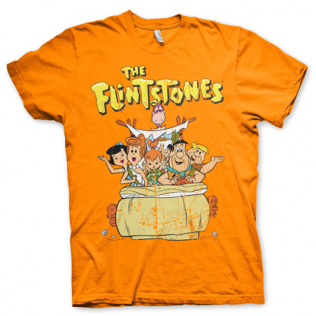 THE FLINTSTONES - T-Shirt Flintstones Family - Orange (L)