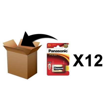 PANASONIC - Piles Alcaline Pro Power 9V-6LR61 X 1 - Boite de 12 pces