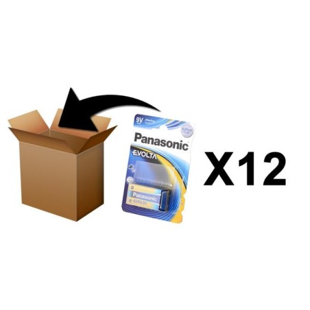 PANASONIC - Piles Alcaline Evolta 9V-6LR61 X 1 - Boite 12 pces
