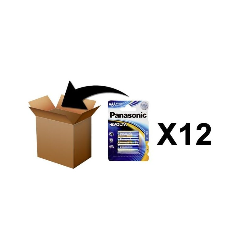 PANASONIC - Piles Alcaline Evolta AAA-LR03 X 4 - Boite de 12 Pack PANASONIC - Piles Alcaline Evolta AAA-LR03 X 4 - Boite de 12 Pack