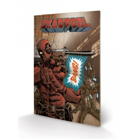 DEADPOOL - Bang - Impression sur bois 40x59cm