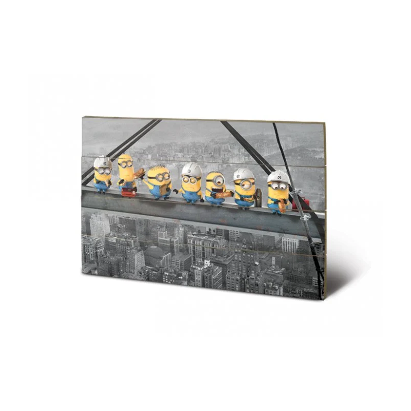 MINIONS - Lunch on a Skyscraper - Impression sur bois 40x59cm MINIONS - Lunch on a Skyscraper - Impression sur bois 40x59cm