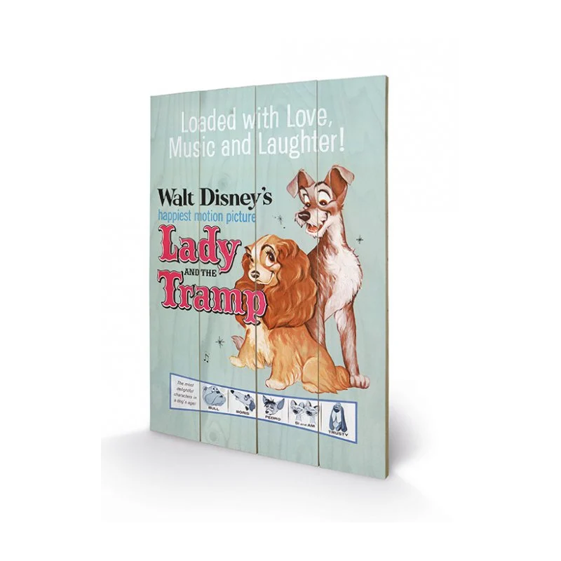 DISNEY - Lady and the Tramp Move - Impression sur bois 40x59cm DISNEY - Lady and the Tramp Move - Impression sur bois 40x59cm