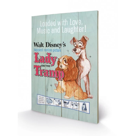 DISNEY - Lady and the Tramp Move - Impression sur bois 40x59cm