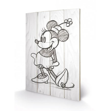 DISNEY - Minnie Mouse - Impression sur bois 40x59cm