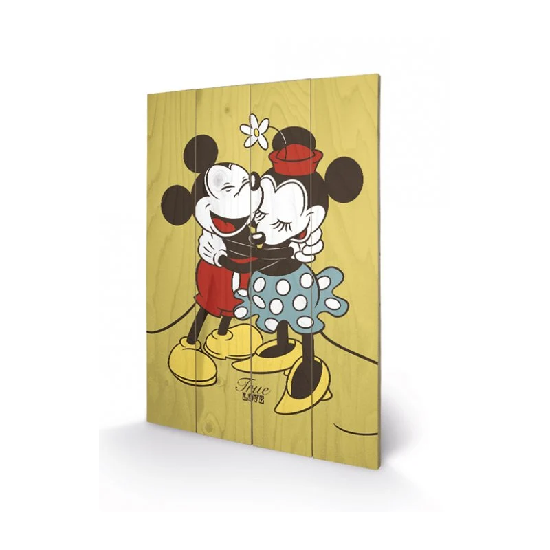 DISNEY - Mickey & Minnie Mouse True Love - Impression sur bois 40x59cm DISNEY - Mickey & Minnie Mouse True Love - Impression sur bois 40x59cm
