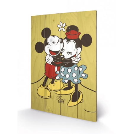 DISNEY - Mickey & Minnie Mouse True Love - Impression sur bois 40x59cm