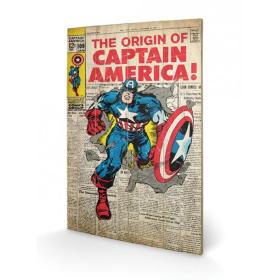MARVEL - Captain America Origin - Impression sur bois 40x59cm