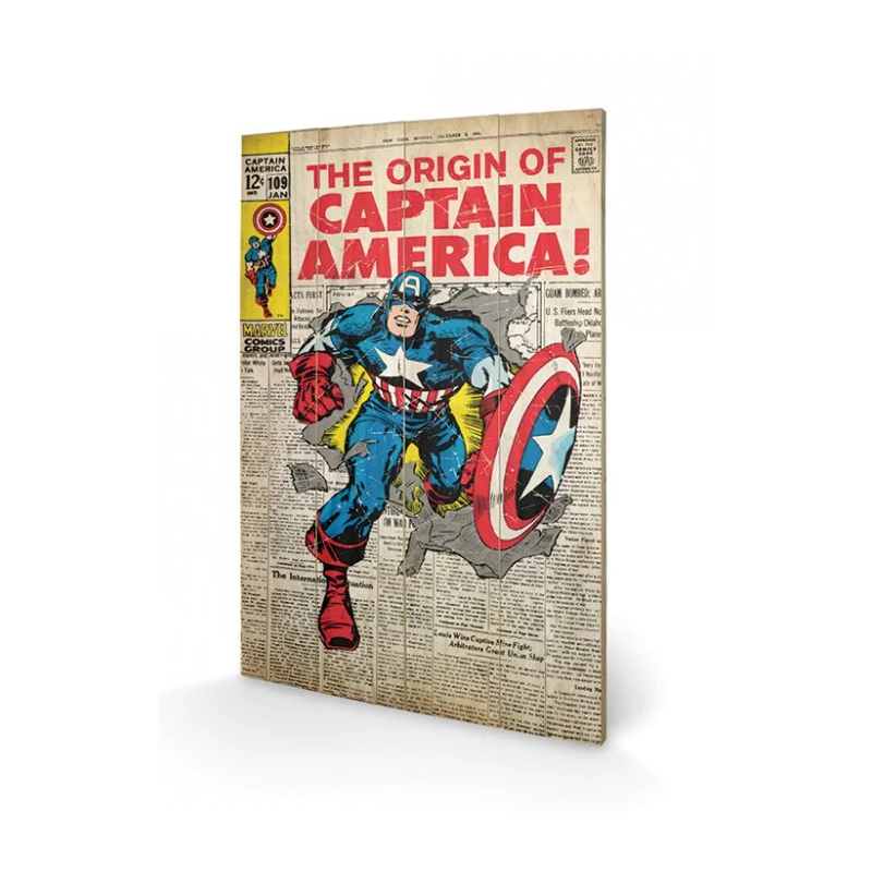 MARVEL - Captain America Origin - Impression sur bois 40x59cm MARVEL - Captain America Origin - Impression sur bois 40x59cm