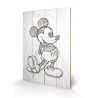 DISNEY - Mickey Mouse Black / White - Impression sur bois 40x59cm