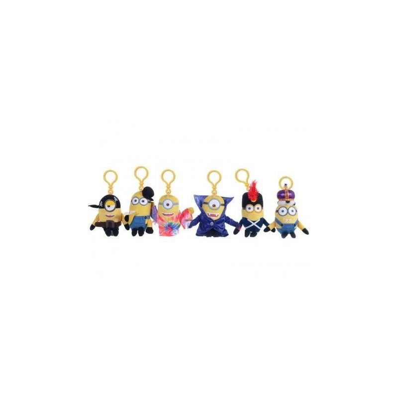 MINIONS - Keychain Plushies 14 cm - New Movie Costume - Pack de 6 MINIONS - Keychain Plushies 14 cm - New Movie Costume - Pack de 6