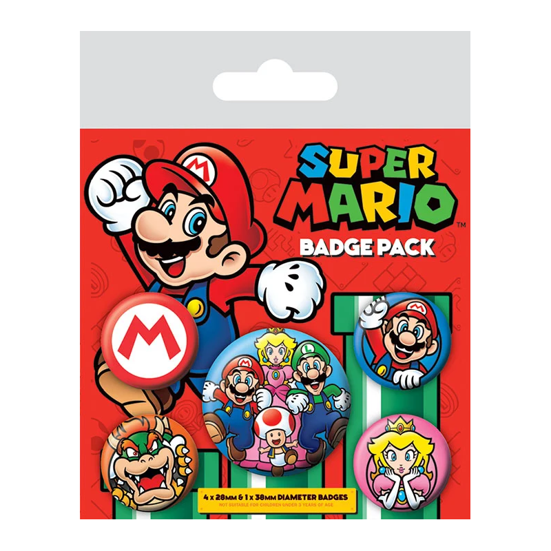 NINTENDO - Pack 5 Badges - Super Mario NINTENDO - Pack 5 Badges - Super Mario
