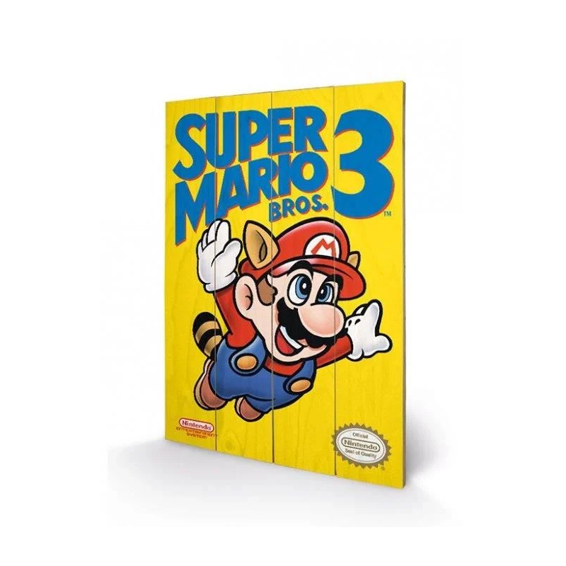 NINTENDO - Super Mario Bros 3 - Impression sur bois 40x59cm NINTENDO - Super Mario Bros 3 - Impression sur bois 40x59cm