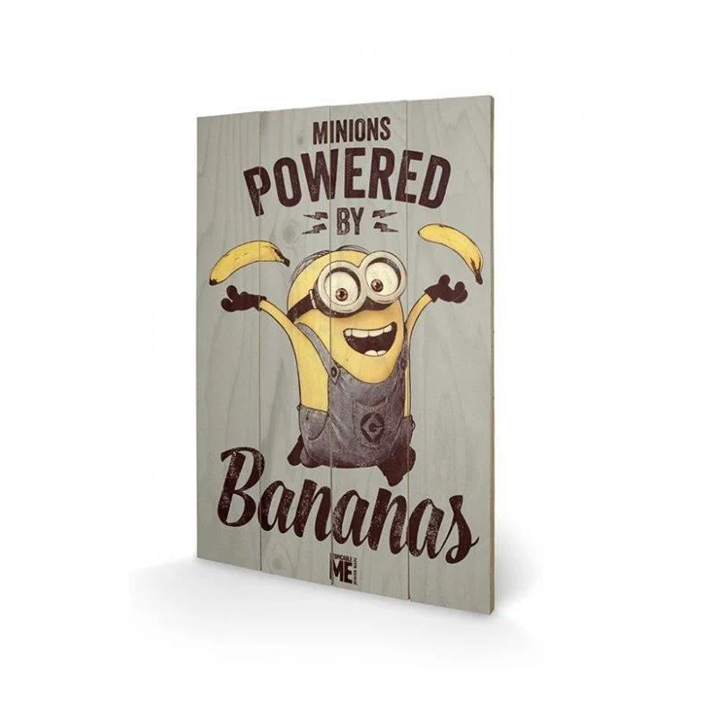 MINIONS - Powered By Bananas - Impression sur bois 40x59cm MINIONS - Powered By Bananas - Impression sur bois 40x59cm