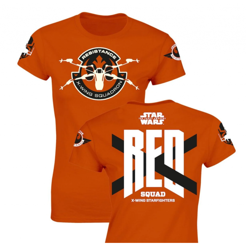 STAR WARS 7 - T-Shirt Red Squad GIRLS - Orange (S) STAR WARS 7 - T-Shirt Red Squad GIRLS - Orange (S)