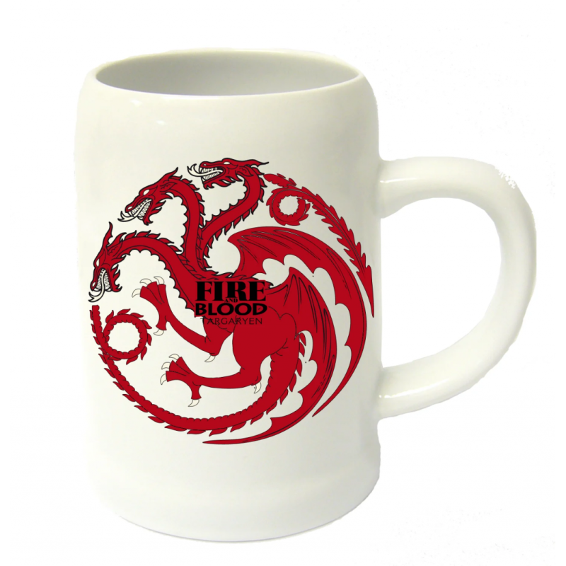 GAME OF THRONES - Beer Stein - Fire and Blood Targaryen Ceramic GAME OF THRONES - Beer Stein - Fire and Blood Targaryen Ceramic