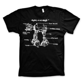 STAR WARS - T-Shirt AT-AT Sketch - Black (S)