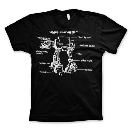 STAR WARS - T-Shirt AT-AT Sketch - Black (S)