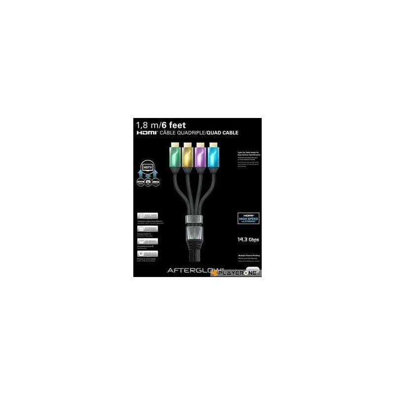 PDP - Afterglow - Cable HDMI Quadriple 1.80 M - GREEN/ORAN./PURP./BLUE PDP - Afterglow - Cable HDMI Quadriple 1.80 M - GREEN/ORAN./PURP./BLUE