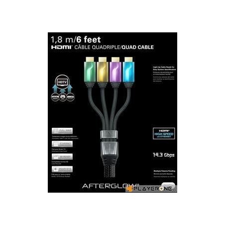 PDP - Afterglow - Cable HDMI Quadriple 1.80 M - GREEN/ORAN./PURP./BLUE