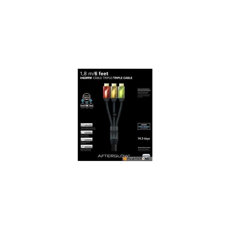 PDP - Afterglow - Cable HDMI Triple 1.80 M - RED/ORANGE/GREEN PDP - Afterglow - Cable HDMI Triple 1.80 M - RED/ORANGE/GREEN