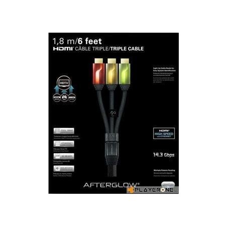 PDP - Afterglow - Cable HDMI Triple 1.80 M - RED/ORANGE/GREEN