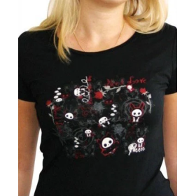 SKELANIMALS - T-Shirt DARK LOVE Femme Black Basic (L)