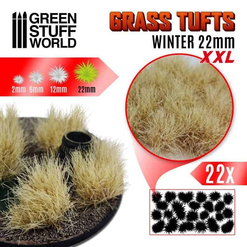 Touffes d'herbe XXL - 22mm - Auto-Adhésif - HIVER Touffes d'herbe XXL - 22mm - Auto-Adhésif - HIVER