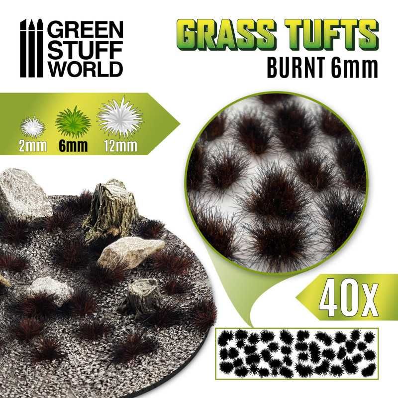 Touffes d'herbe - 6mm - Auto-Adhésif - BRÛLÉ Touffes d'herbe - 6mm - Auto-Adhésif - BRÛLÉ