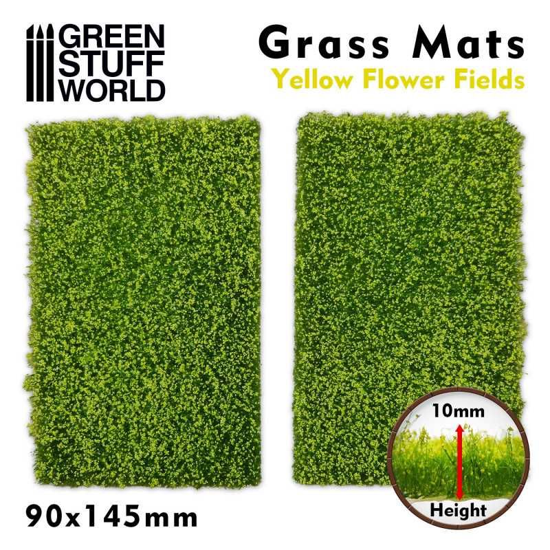 Découpe de Tapis d'Herbe - Champ de Fleurs Jaunes Découpe de Tapis d'Herbe - Champ de Fleurs Jaunes