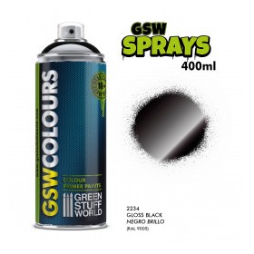 SPRAY Couleurs Noir Brillant 400ml