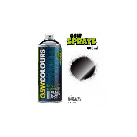 SPRAY Couleurs Noir Brillant 400ml