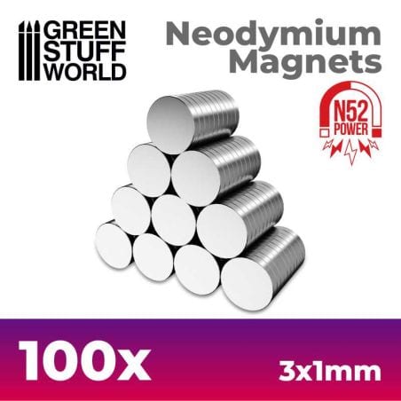 Aimants Néodymes 3x1mm - 100 units (N52)