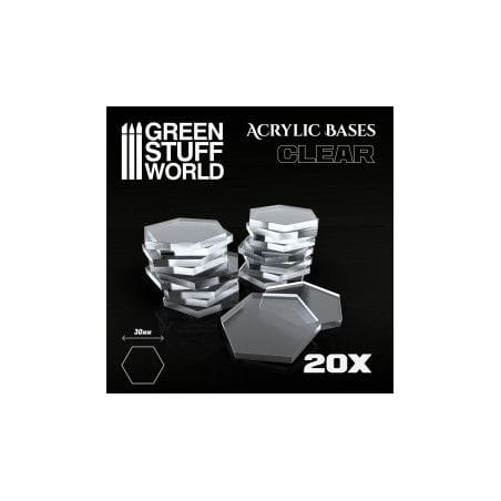 Socles Acryliques HEXAGONAL 30 mm Transparent