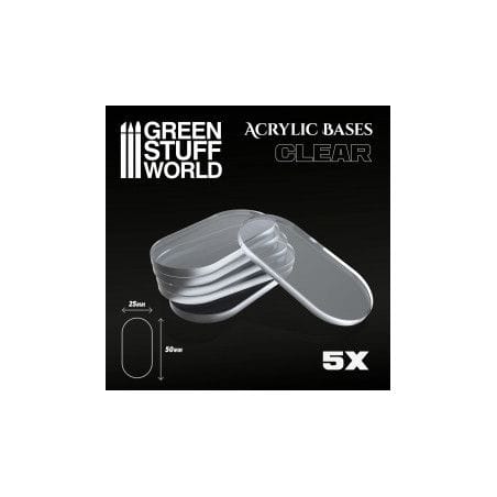 Socles Acryliques OVALES 50x25mm Transparent