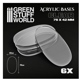 Socles Acryliques OVALES 75x42mm Transparent