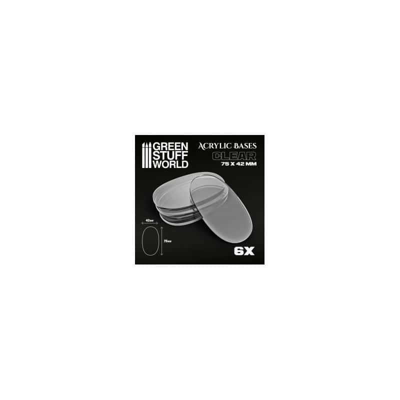Socles Acryliques OVALES 75x42mm Transparent