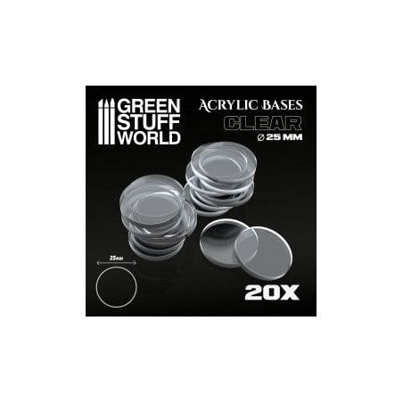 Socles Acryliques ROND 25 mm Transparent