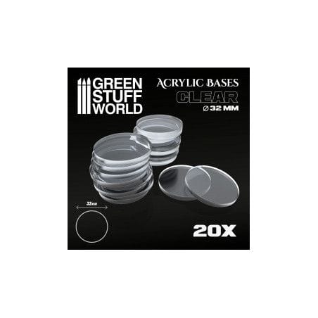 Socles Acryliques ROND 32 mm Transparent