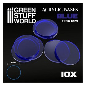 Socles Acryliques ROND 40 mm Bleu Transparent