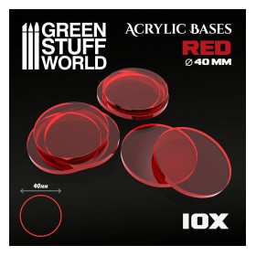Socles Acryliques ROND 40 mm Rouge Transparent