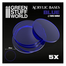 Socles Acryliques ROND 55 mm Bleu Transparent